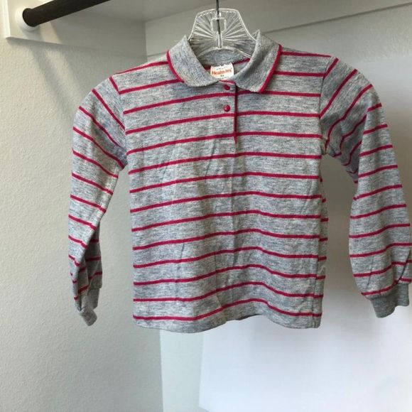 Vintage 80s Health-tex long sleeved kids polo style shirt - Picture 1 of 5